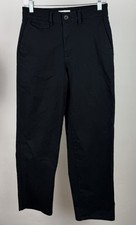 Lands End Pants Womens 4 Black Cotton Chinos Stretch High Waist Khakis Career