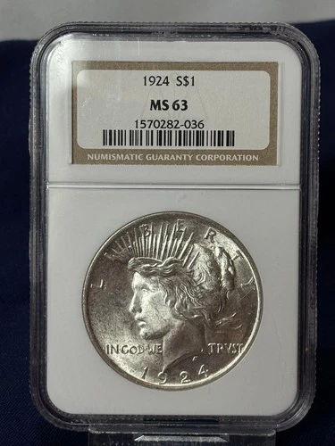 1924 Peace Dollar $1 NGC MS63
