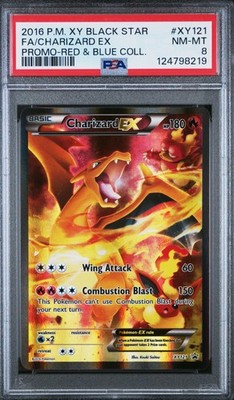 Pokemon Black Star Promo Charizard EX #XY121 Full Art Holo PSA 8