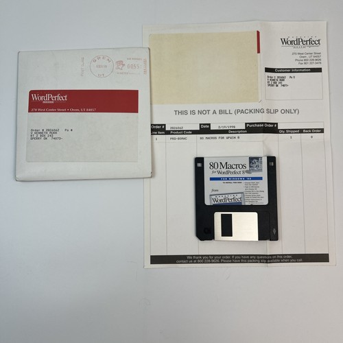 80 Macros for WordPerfect Word Perfect 8 for Microsoft Windows 95 3.5" Floppy - Picture 1 of 5