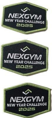x3 NEXGYM New Year Challenge 2025 Iron-On Embroidered Patches nex playground Set