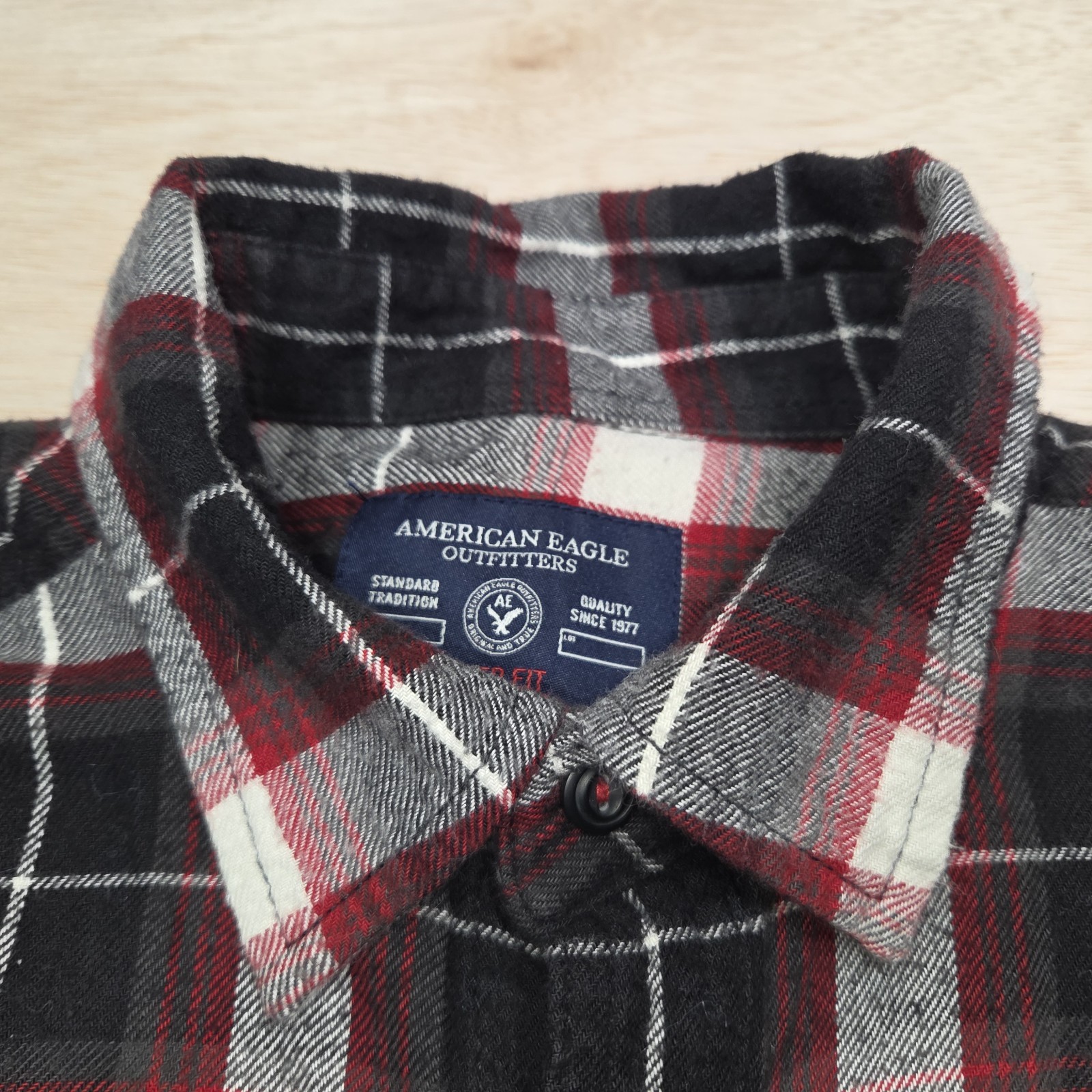 American Eagle Prep Fit Button Down Flannel Shirt… - image 5