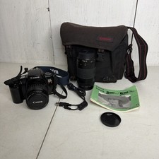 Canon EOS Rebel S II Camera 35 mm Film Zoom Lens 35-80mm 75-300mm Bag  Manual