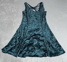 Vintage 90s DBY Dress Womens 9 Green Velvet Dark Fairy Romantic Whimsigoth