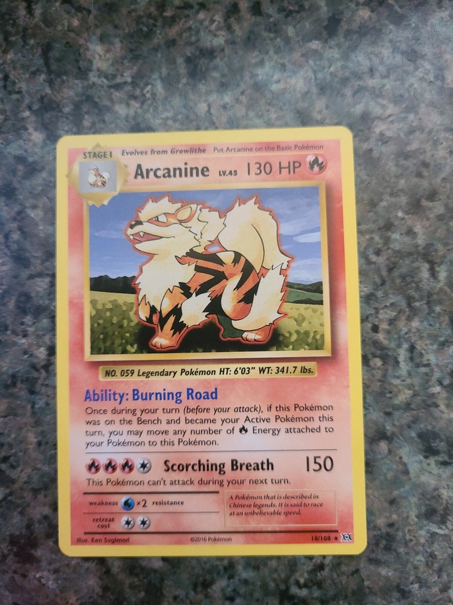 Arcanine - XY Evolutions Set - 18/108 - 2016 Pokemon Card - (NM