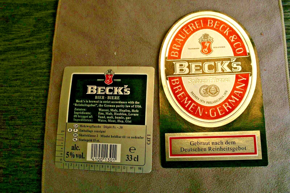 8) Bier Etikett aus Bremen: Beck's Brauerei Spitzen-Pilsener - Bild 1 von 1