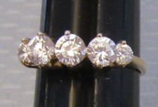 14K Yellow Gold Ring Lab Synthetic CZ 1ct 5-Stone Size 6 Designer LI Ring 2.3g