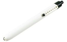 White Metal Penlight Torch Flashlight 2 AAA Battery