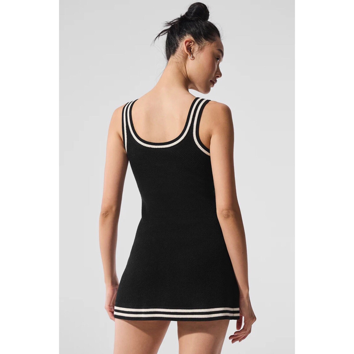 Alo Yoga Tennis Club Sweater Knit Dress Black/Ivory XS | eBay Alo Yoga Tennis Club Sweater Knit Dress Black/Ivory XS | eBay