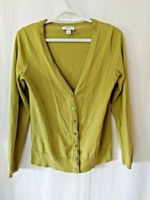 Ann Taylor Loft Top V Neck Button Cardigan Green Size Small  11886