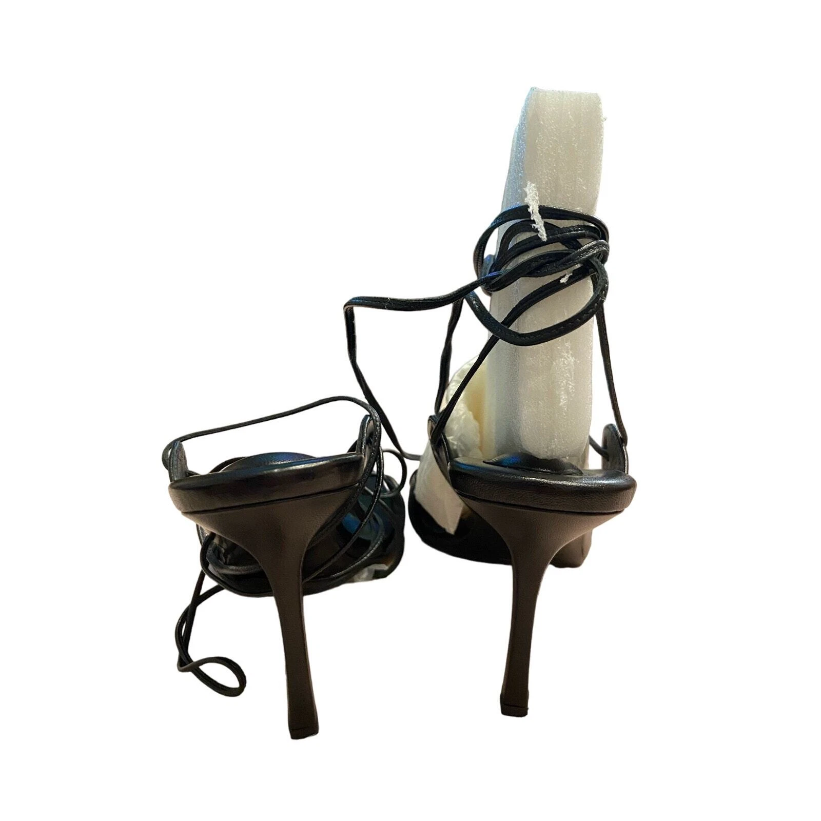 Alexander Wang Lucienne 105 sandalo con tacco avvolgente in pelle nero taglia 10 40