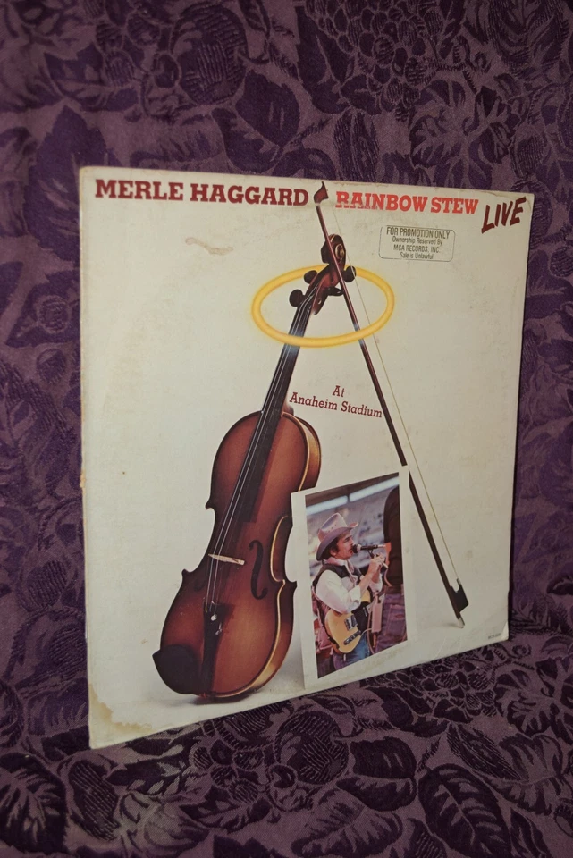 Merle Haggard, Rainbow Stew, Live at Anaheim Stadium VINYL  1981 MCA PROMO EX/VG - Image 2 of 4