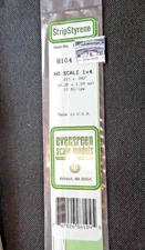 Evergreen Scale Models #8104 POLYSTYRENE STRIPS, .011" X .043" - More Below
