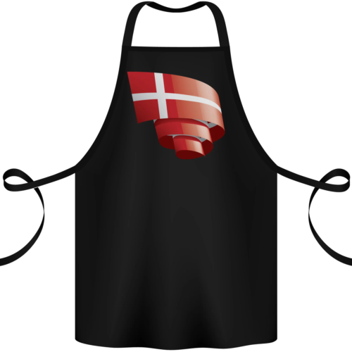 Curled Denmark Flag Danish Day Football Cotton Apron 100% Organic - Picture 1 of 16
