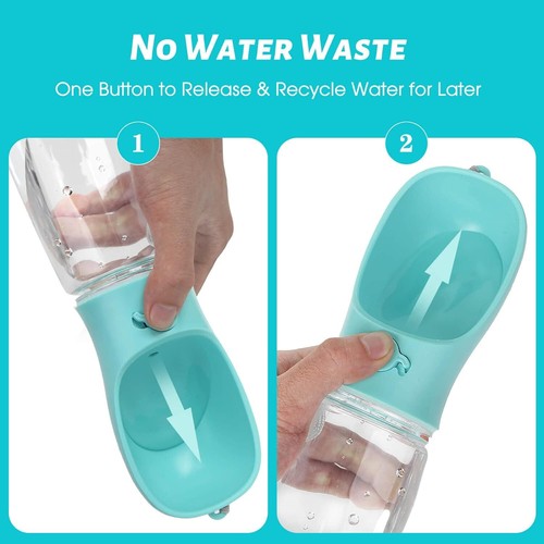 19oz Leak-Proof Dog Portable Puppy Water Bottle with Feeder - Food Grade Plastic - Picture 17 of 21