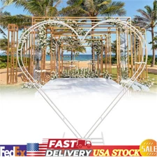 Heart-Shaped Metal Wedding Arch Balloon Stand Frame for Party Decoration White