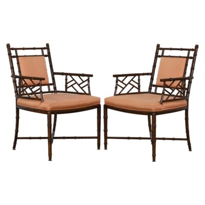 Pearson Pair of Faux Bamboo Chairs, 2018 B