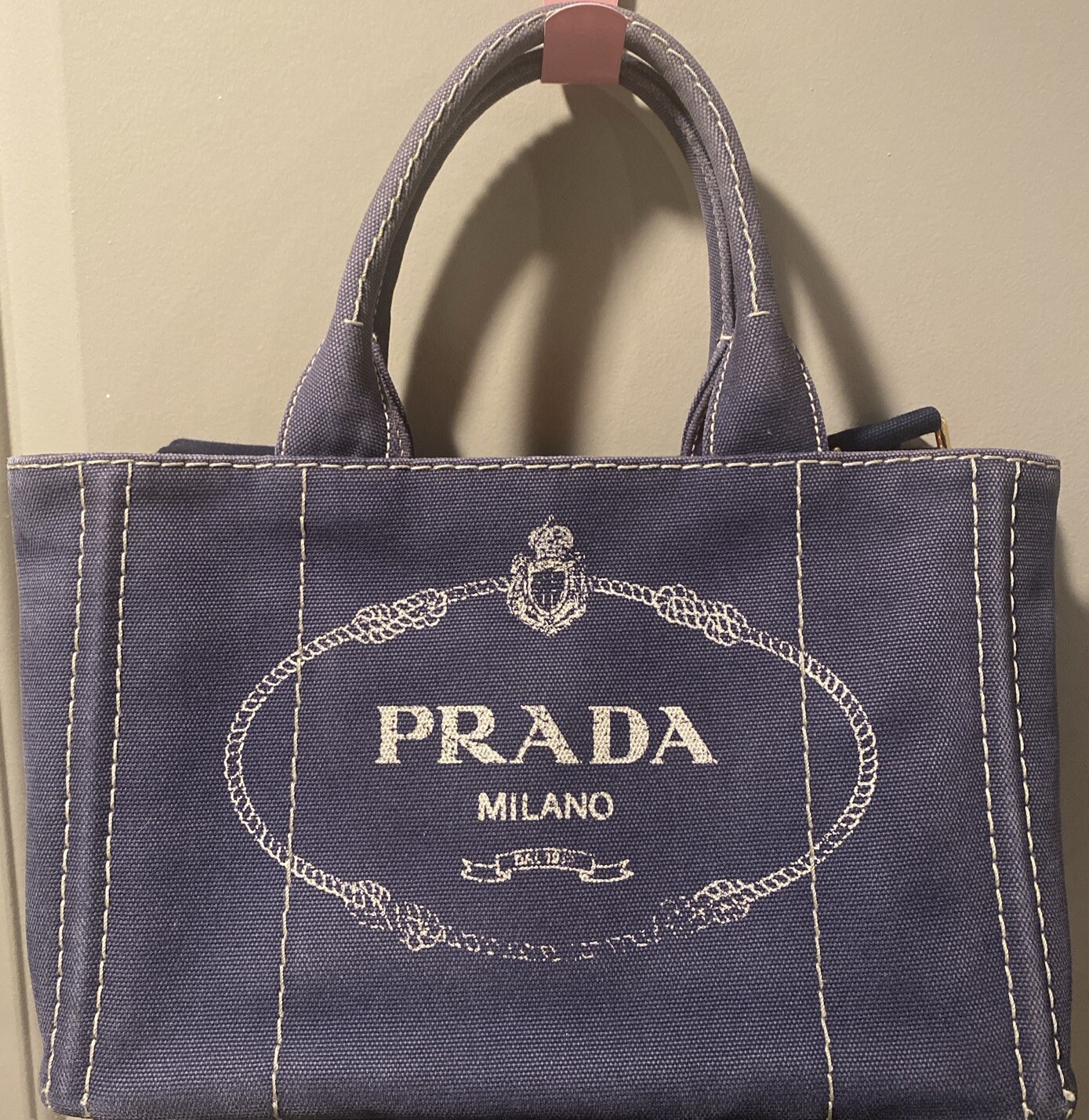 Prada Kanapa 2Way Shoulder Bag Gingham Check with Guarantee-image