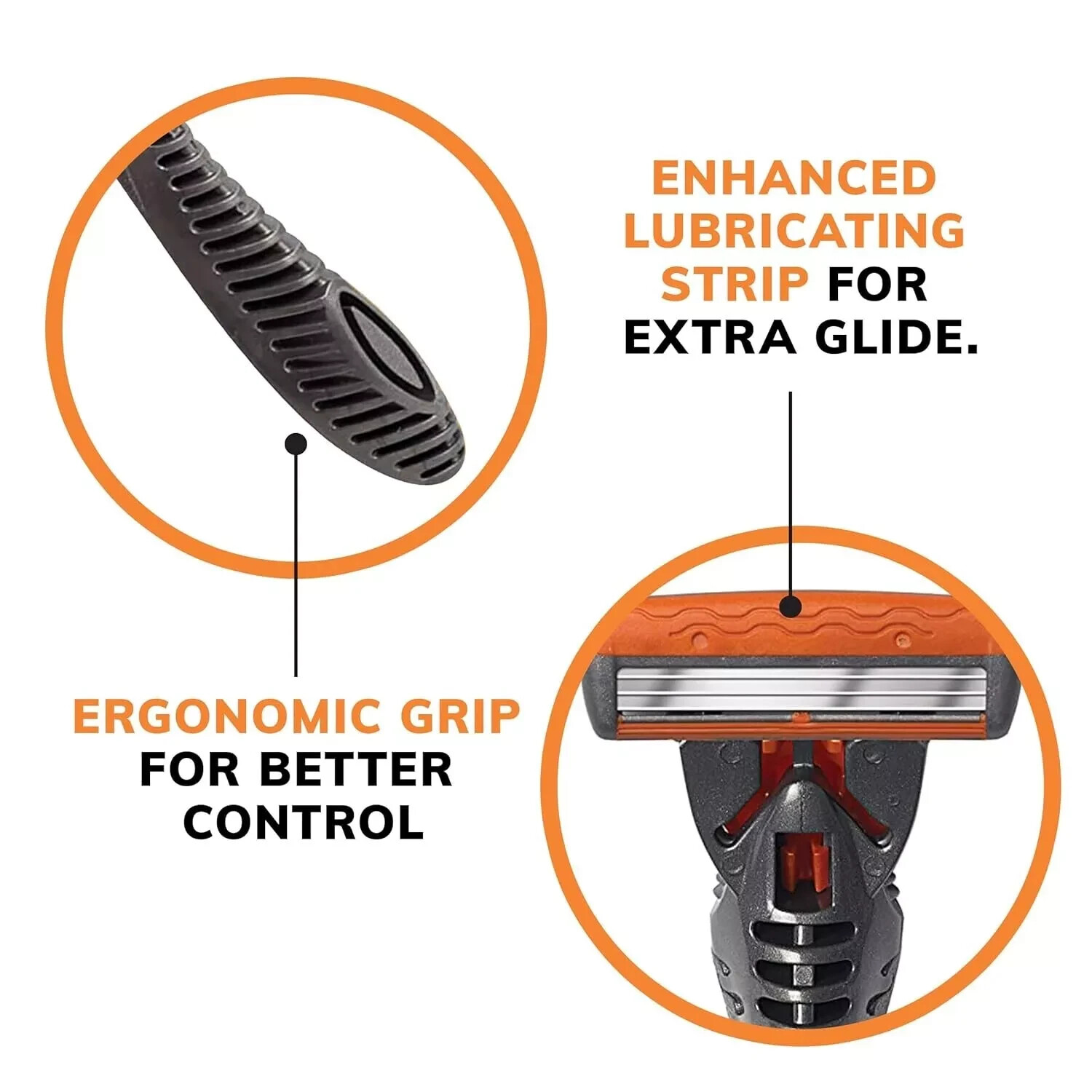 3 TOUGH BLADE Triple Blade Razor 6 Cartridges Micro Tough Pivoting Head (2 PACK)