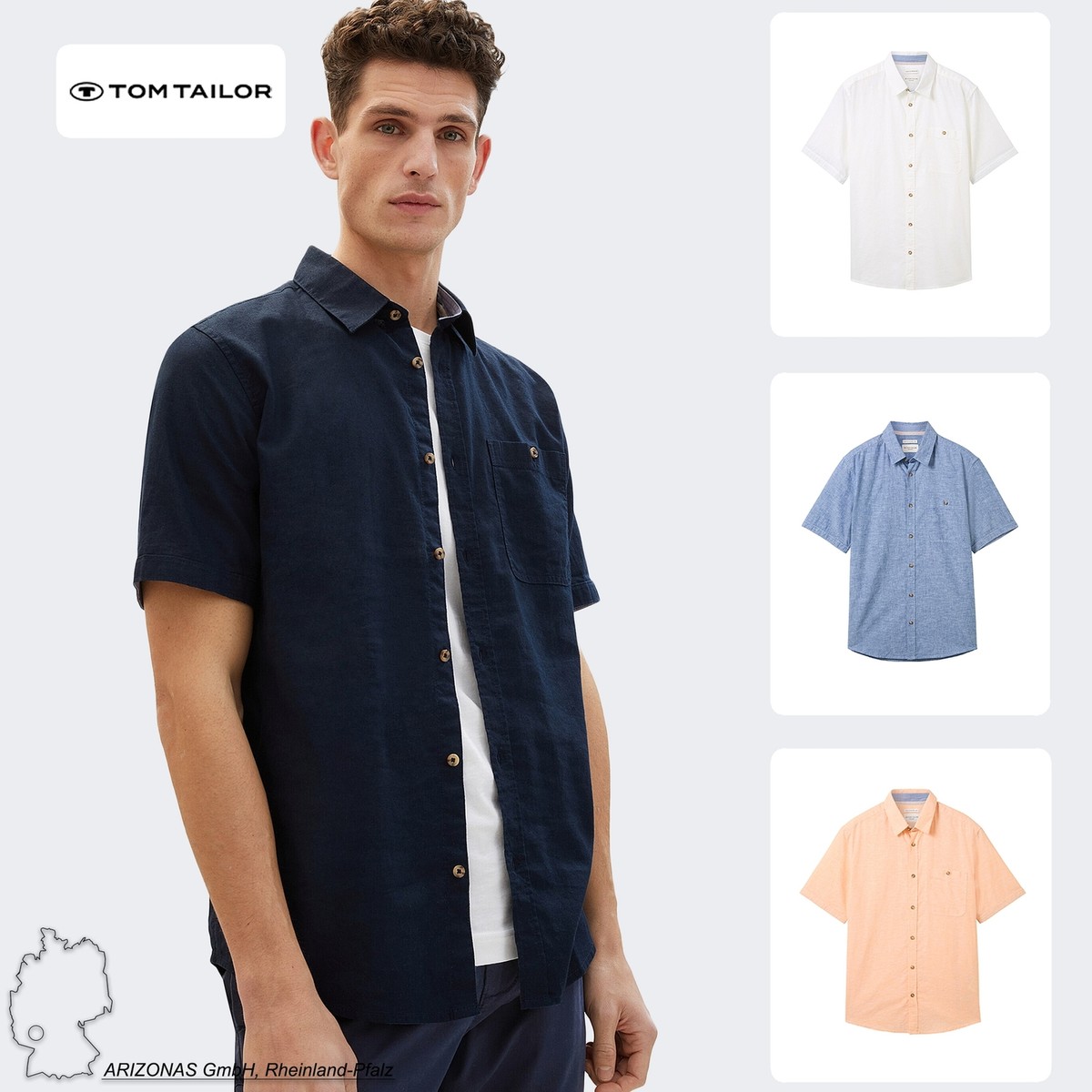 TOM TAILOR Regular fit Camicia in Navy, Blu Reale | ABOUT YOU