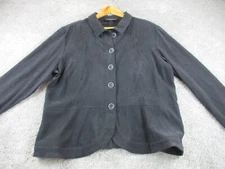 Black Pepper Jacket 20 Long Sleeve Button Up Collared Womens Black Stretch