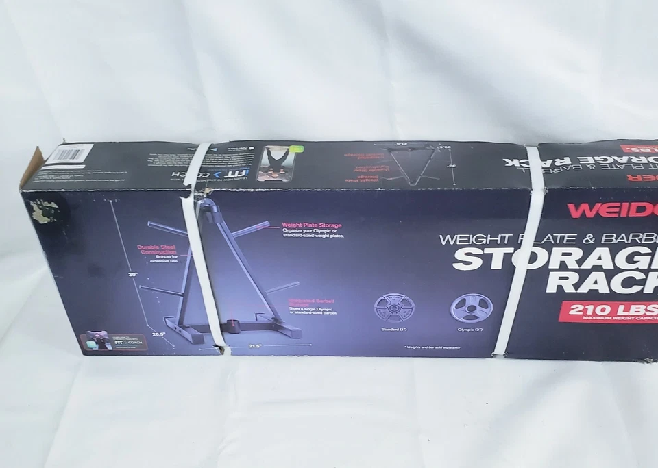 Weider Weight Plate and Barbell Storage Rack - Compact Design 210 Lbs Max Weight - Image 2 of 4