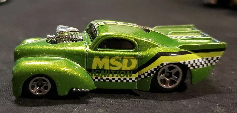 HOT WHEELS '41 1941 WILLYS MSD IGNITION 3 1/8" GREEN DIECAST CAR - NICE - Image 2 of 4