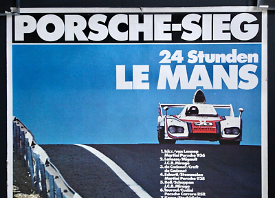 Original Factory 1976 Victory Poster Porsche - 24 Hours Of Le Mans
