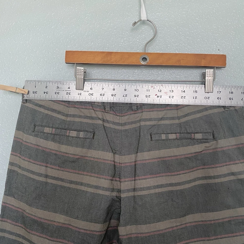 Pantalones Cortos Chinos Merona Para Hombre Talla 38 Bloque Rayas Gris Marrón Rojo Foto 3 de 4