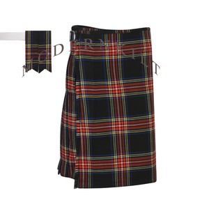 black stewart tartan kilt