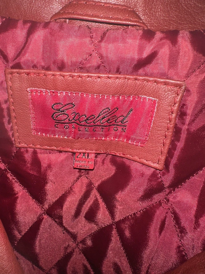 Excelled Leather Company Women’s Jacket Red/Burgundy #W36 Sz 2XL - Image 3 of 4