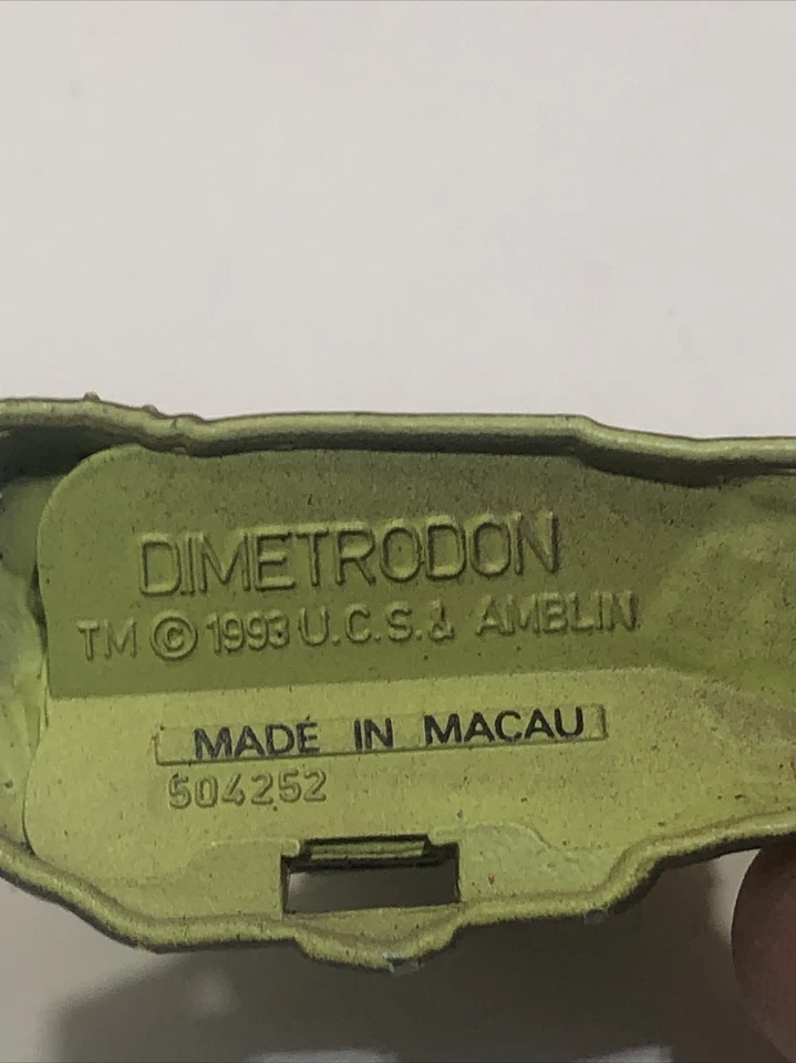 Jurassic Park Dimetrodon Die-Cast Metal Mini  Figure Figurine 1993 - Изображение 3 из 3