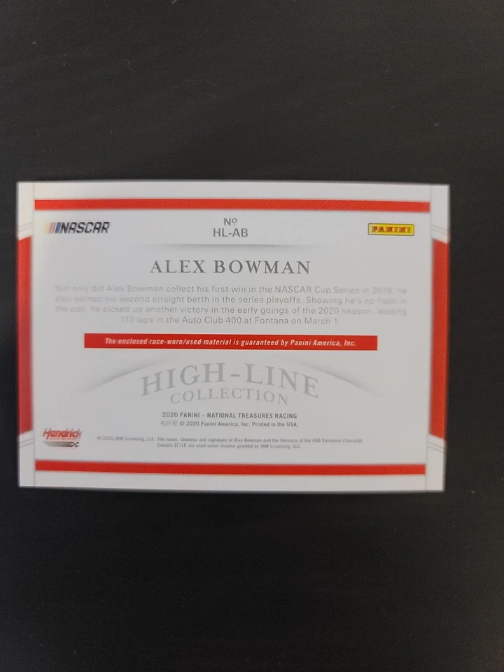 2020 National Treasures High Line Dual Memorabilia #20 Alex Bowman /25 - Image 2 of 3
