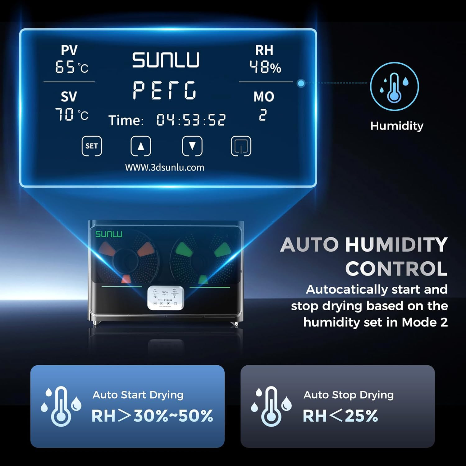 SUNLU 3D Printer Filament Dryer S4 Power Saving Storage Mode Christmas Gift