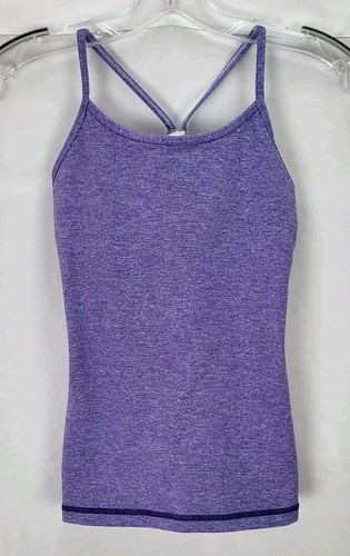 Ivivva Girls 10 Tumbling Tank Racer Back Heathered Iris Lululemon Flaw - Picture 2 of 7
