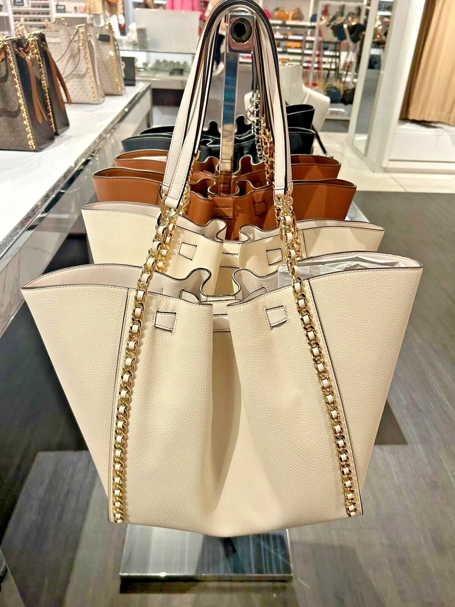 Michael Kors Mina Women Large Belted MKCharm Chain Tote Shoulder 