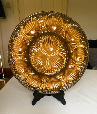 VINTAGE FRANZÖSISCHE JAKOBSMUSCHELN AUSTERNPLATTE LONGCHAMPS 13'' 1,5 kg