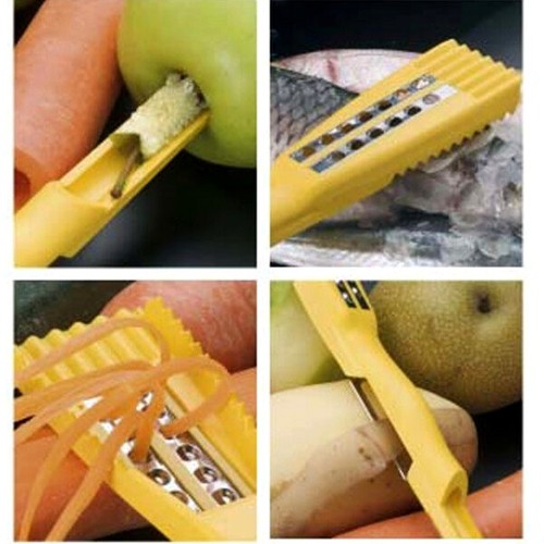 SBUCCIA VERDURE VERDURA FRUTTA PATATE A FILETTI CAROTE GIALLO GRATTUGGIA eh - Foto 5 di 8