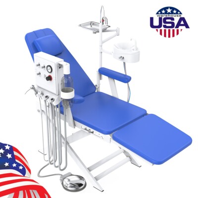 Dental Portable Mobile Folding Chair Adjustable+ LED Light+ Turbine Unit 4 Hole