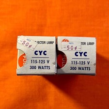 LOT OF 2 CYC Projector Lamp Bulbs 115v 300w GE NOS NIB
