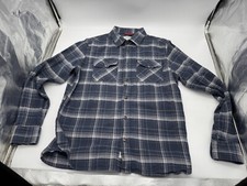 Iron And Resin Flannel Shirt Mens Medium Plaid Long Sleeve Button Up Outdoor