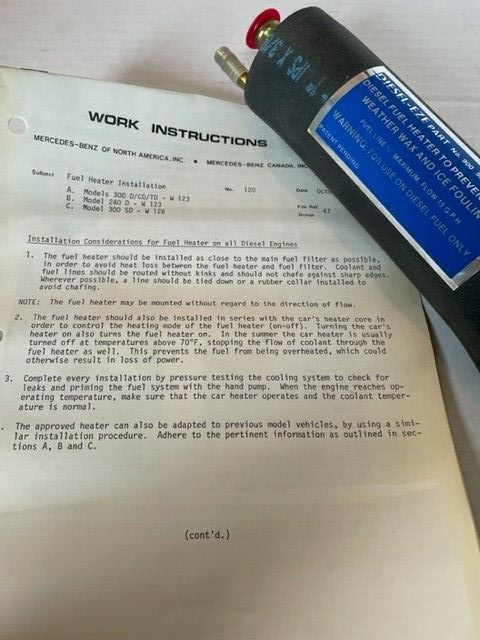 900 500 00 99 Mercedes Benz Diesel Fuel Heater