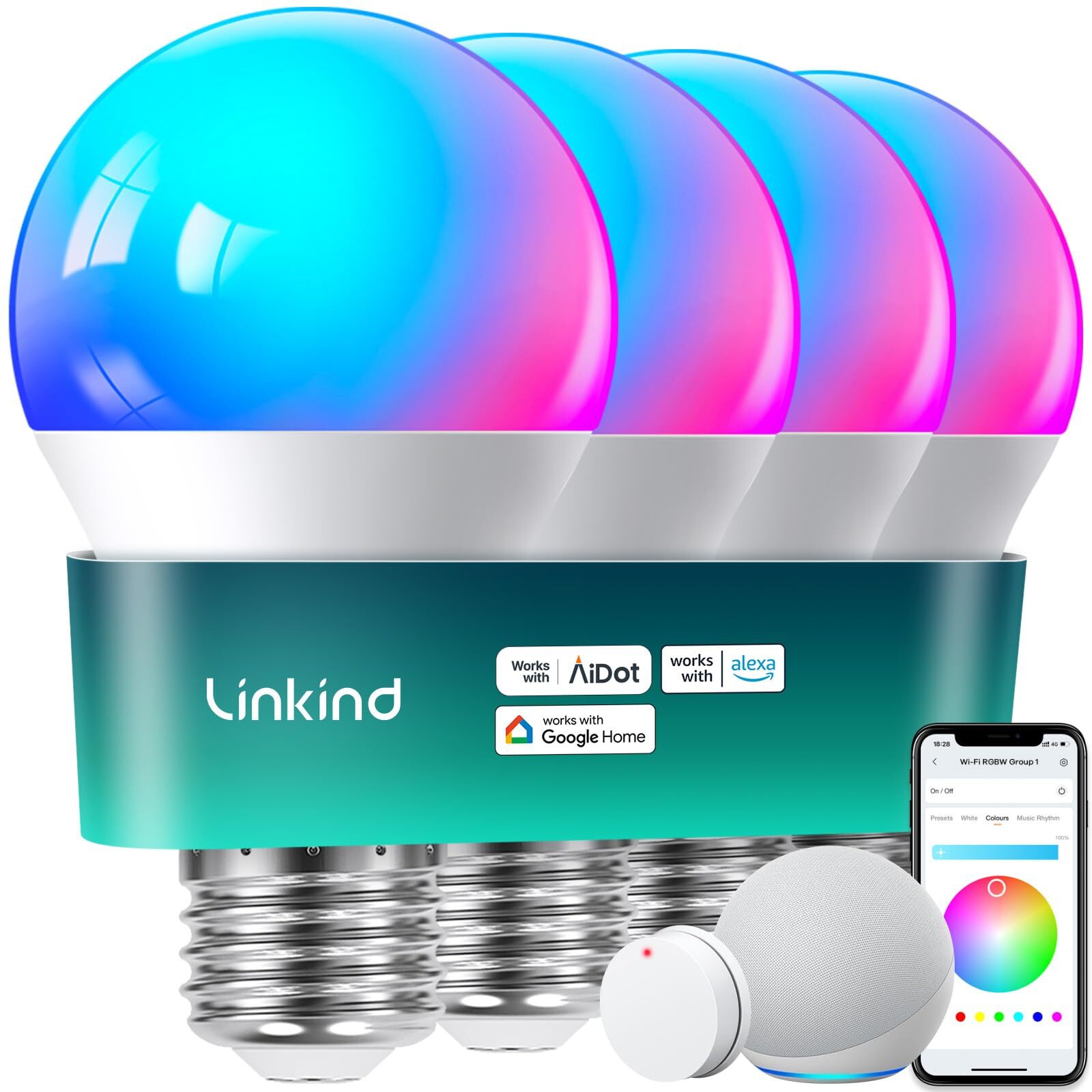 Smart Light Bulbs with Remote Control, Smart Bulb That Work with Alexa & Goog...-image