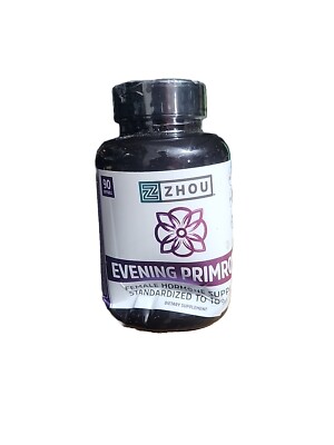 NEW Zhou Evening Primrose Female Hormone Support 90 CT Softgels Gluten Free