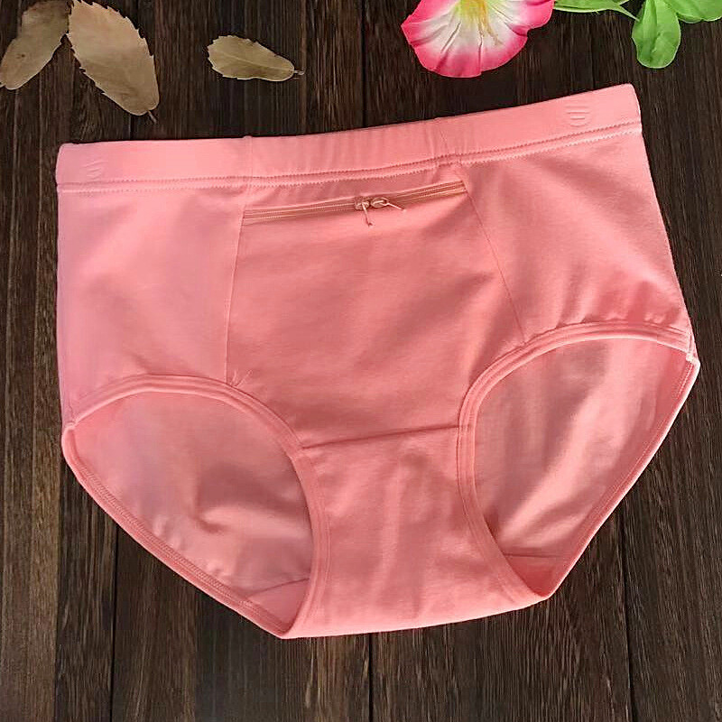 Large Size Womens Cotton Panties with Zipper Pocket Mid Waist Underwear Knickers eBay