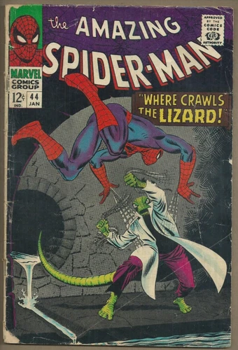 🕸AMAZING SPIDER-MAN #44*(MARVEL COMICS, 1967)*STAN LEE*2ND APP. OF LIZARD*GD*
