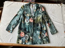 Amber & June Floral Coat Size 20 De / Euro 48 Cotton Lined