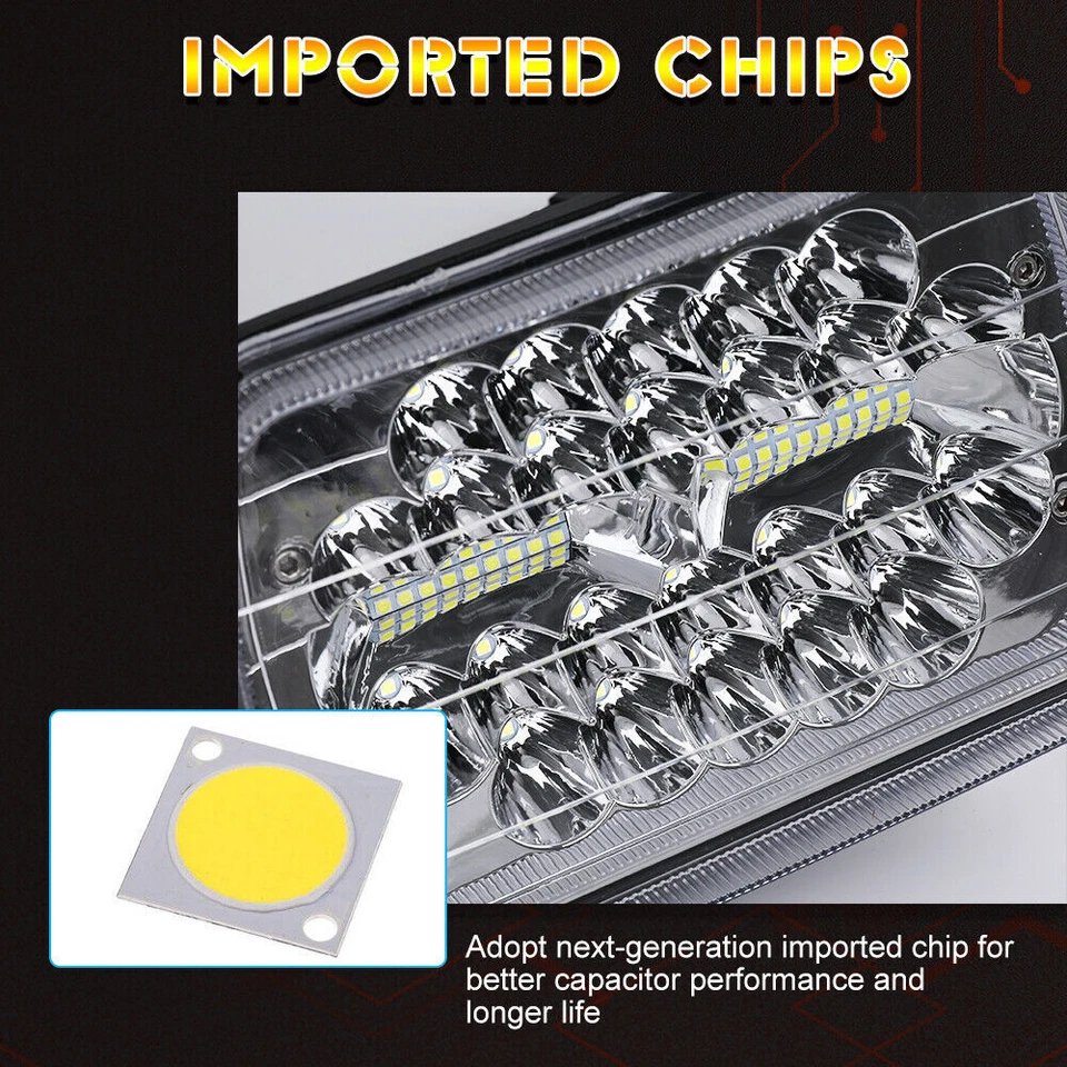 Pair 7x6" LED Headlights for Chevy C1500 C2500 C3500 K1500 K2500 K3500 1988-1999 - Image 4 of 4