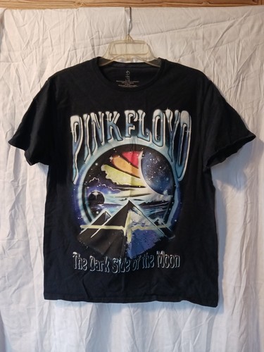 Pink Floyd Dark Side Of The Moon Distressed T-Shirt For Men – Official Band Merch, Slim Fit Cotton Tee