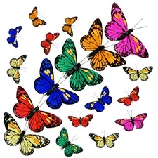 12 Pcs Clip On Feathered Butterflies for Wreaths Crafts Wedding Decor